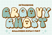 Groovy Ghost - retro Halloween font, a Handwritten Font by Brown Cupple (Thumbnail 1 of 8)