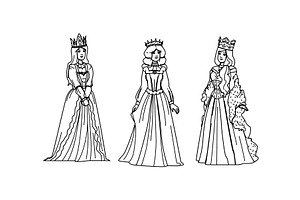 woman medieval queen vector, a Person Illustration by pikepicture