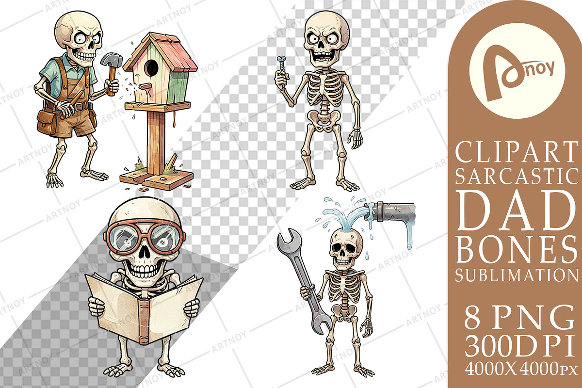 Sarcastic Dad Bones Sublimation, a Seasonal Illustration by Artnoy (Photo 13 of 18)