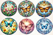 Round Butterfly Stained Glass, an Illustration by DreamCafeArt (Thumbnail 2 of 5)