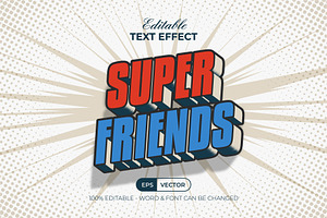 Super Friend Text Effect Comic Style, a Layer Style Add-On by Mockmenot