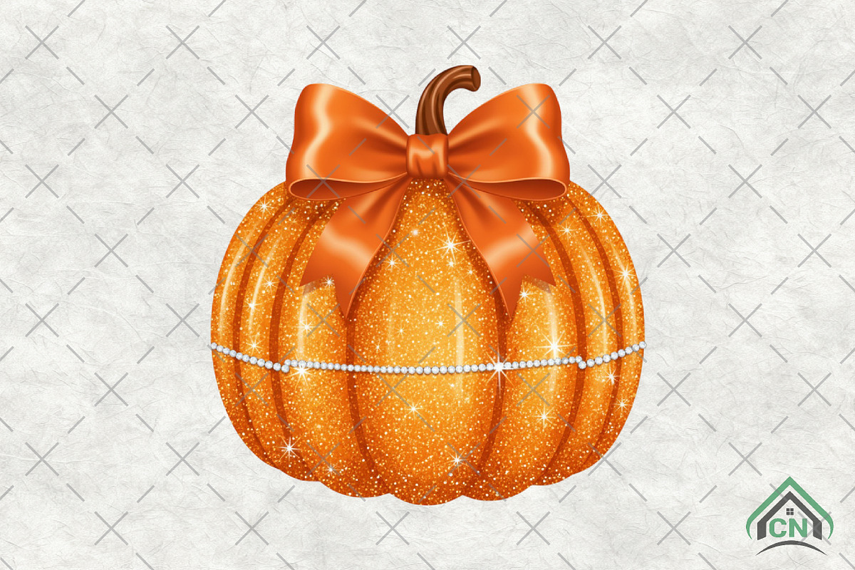 Halloween Disco Glitter Pumpkin PNG, an Illustration by Craft Nest (Photo 1 of 6)