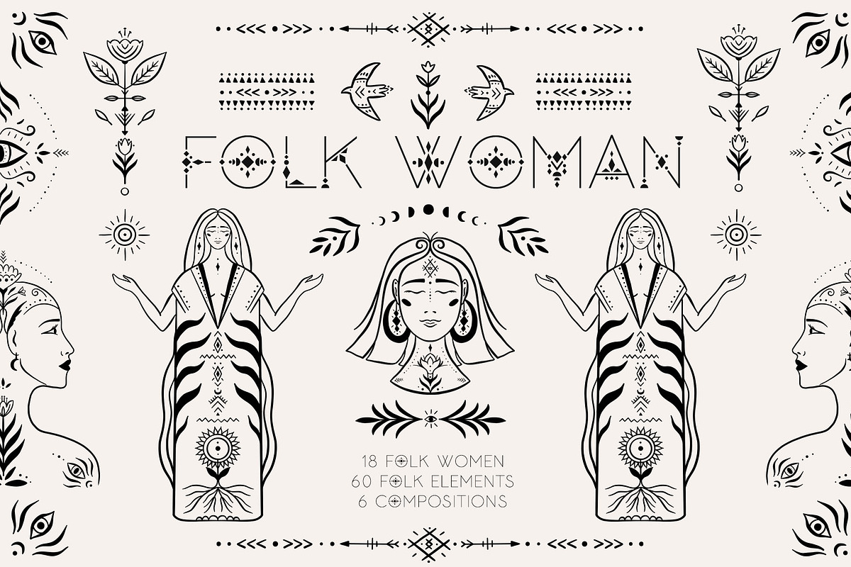 Folk woman collection, a Person Illustration by Alisovna (Photo 1 of 9)