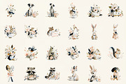 Pastel Animals Tea Party Clipart Set, an Illustration by DreamCafeArt (Thumbnail 2 of 6)