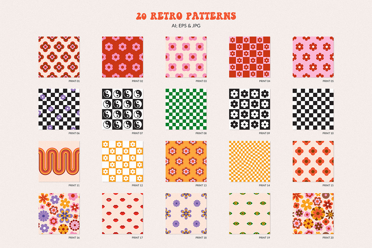 Retro Vibes Graphic Set 60s 70s, an Illustration by May Motif (Photo 15 of 23)
