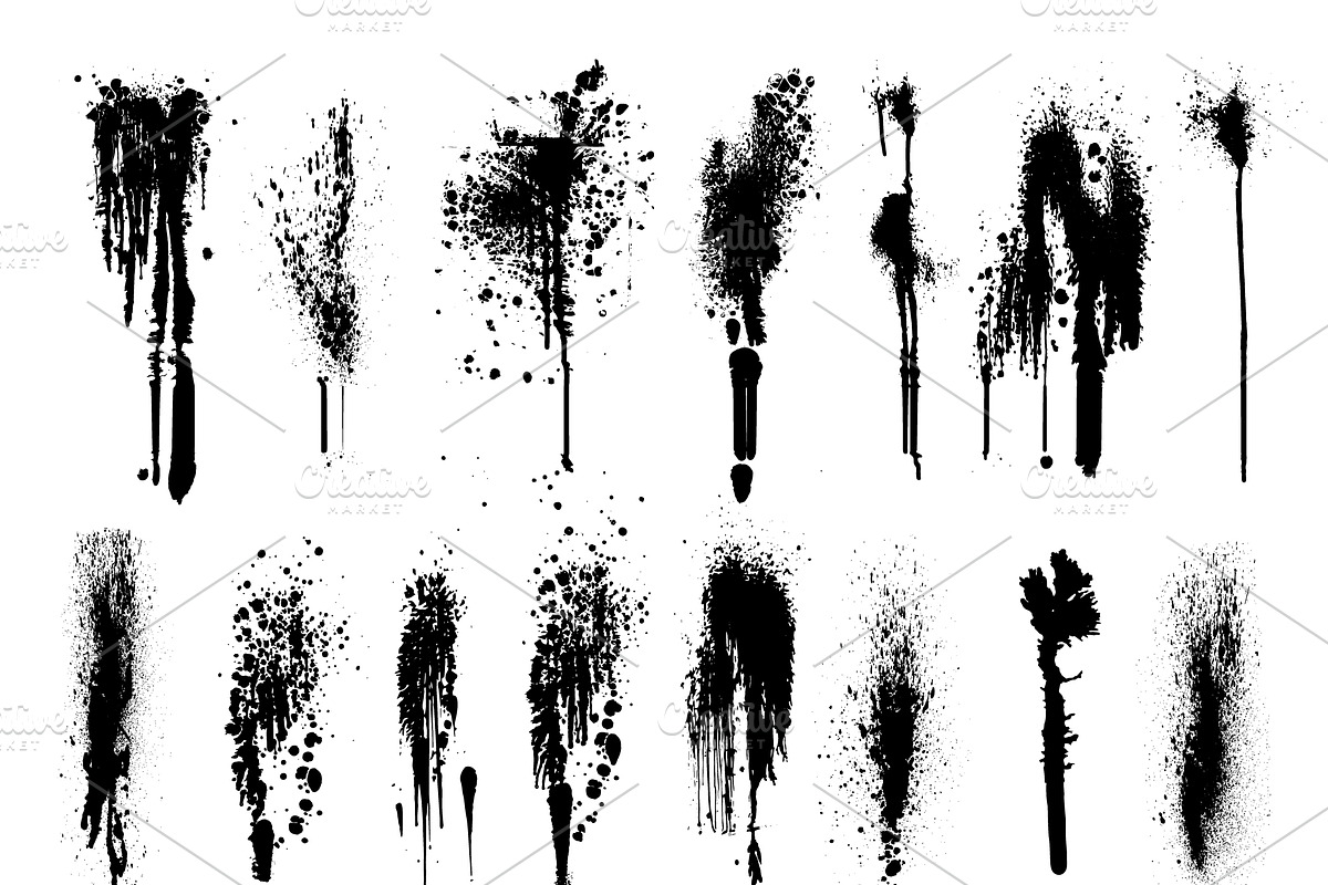 Big vector set of painted blots, a Texture Graphic by Valentain_Jevee (Photo 4 of 31)