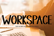 WORKSPACE | Script Font, a Script Font by Scratchones (Thumbnail 1 of 8)
