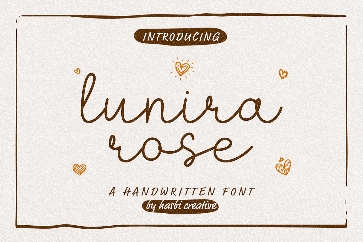 Lunira Rose - Handwritten Script, a Script Font by Hasbi Creative (Photo 1 of 9)