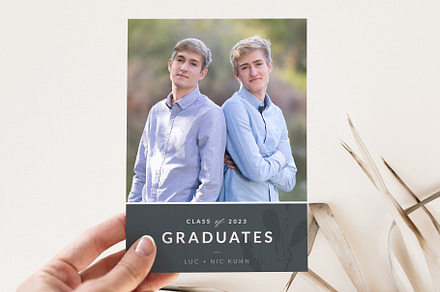 Twins Graduation Announcement PSD, a Card Template by By Stephanie Design