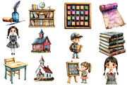 Vintage Back to School Clipart, an Illustration by Designworld (Thumbnail 3 of 5)