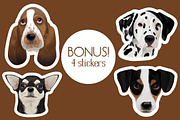 Dog portraits.Vector illustrations., an Illustration by Indie Khisa (Thumbnail 6 of 9)