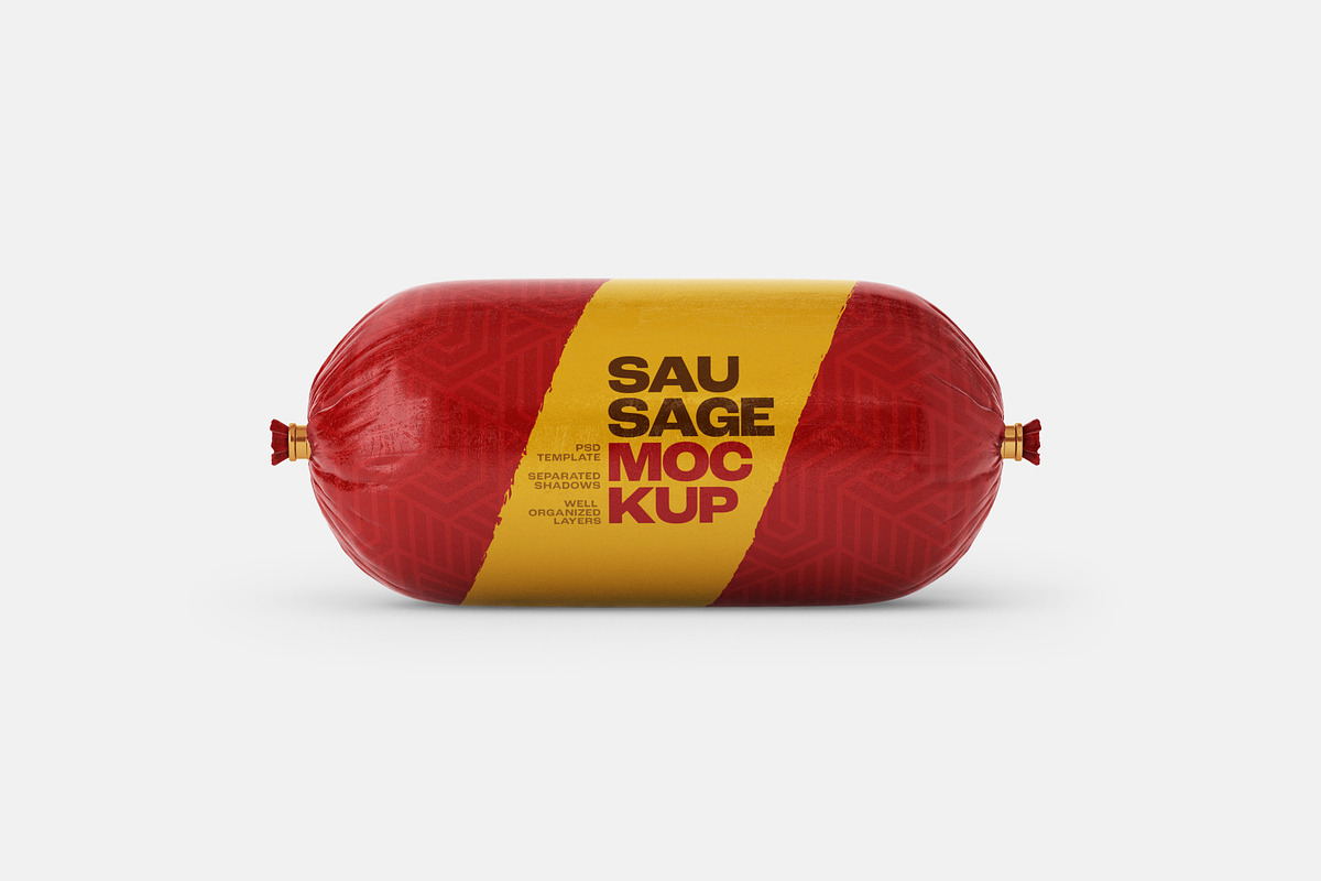Sausage Chub Mockup Set, a Packaging Mockup by Deeplab
