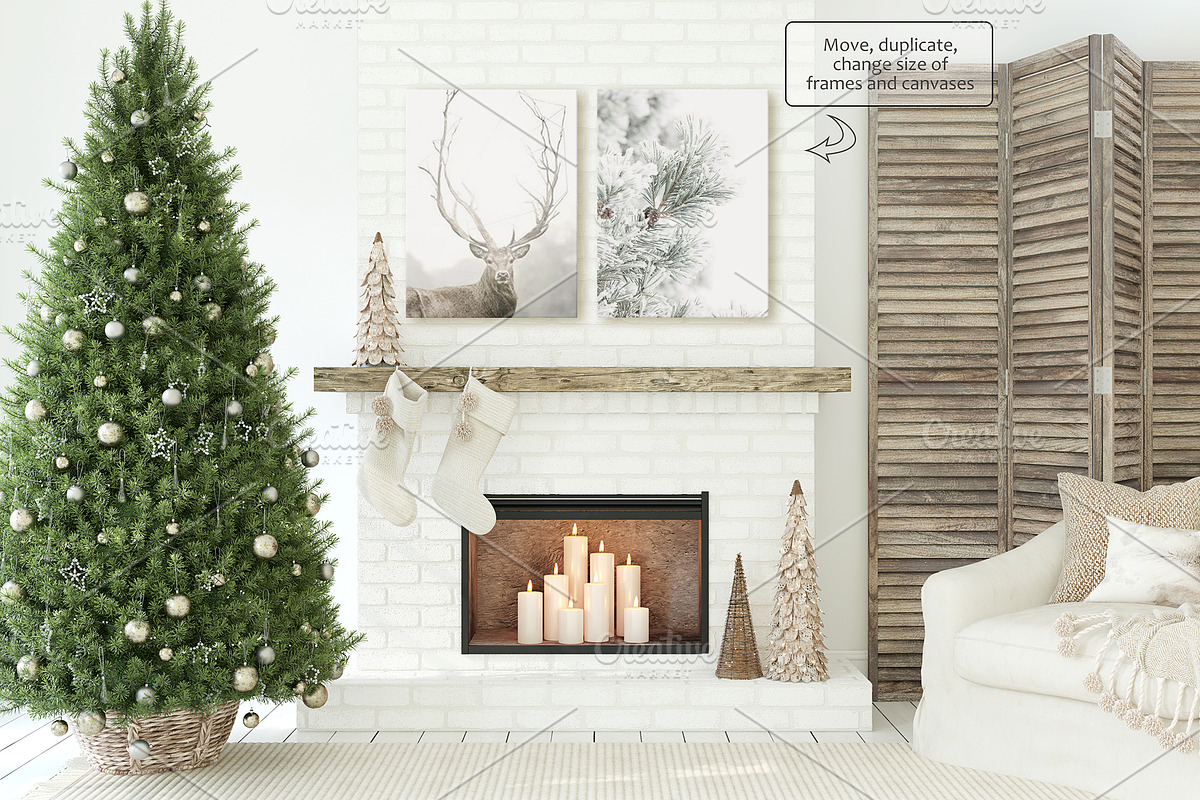 RUSTIC CHRISTMAS Frames Mockup, a Poster Template by MyHomeMockups (Photo 5 of 7)