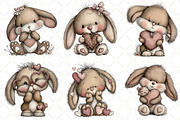 Whimsical Valentine Bunny Clipart, an Illustration by Black Bird Studio (Thumbnail 6 of 6)