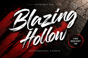 Blazing Hollow Bold Brush Script, a Script Font by Letterhanna Studio