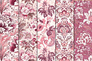 Burgundy Floral Seamless Patterns, a Pattern Graphic by Maishop (Thumbnail 8 of 8)