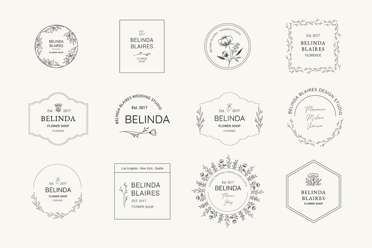 Minimal Flowers Logo Bundle, a Branding & Logo Template by Anatartan Design (Photo 10 of 12)