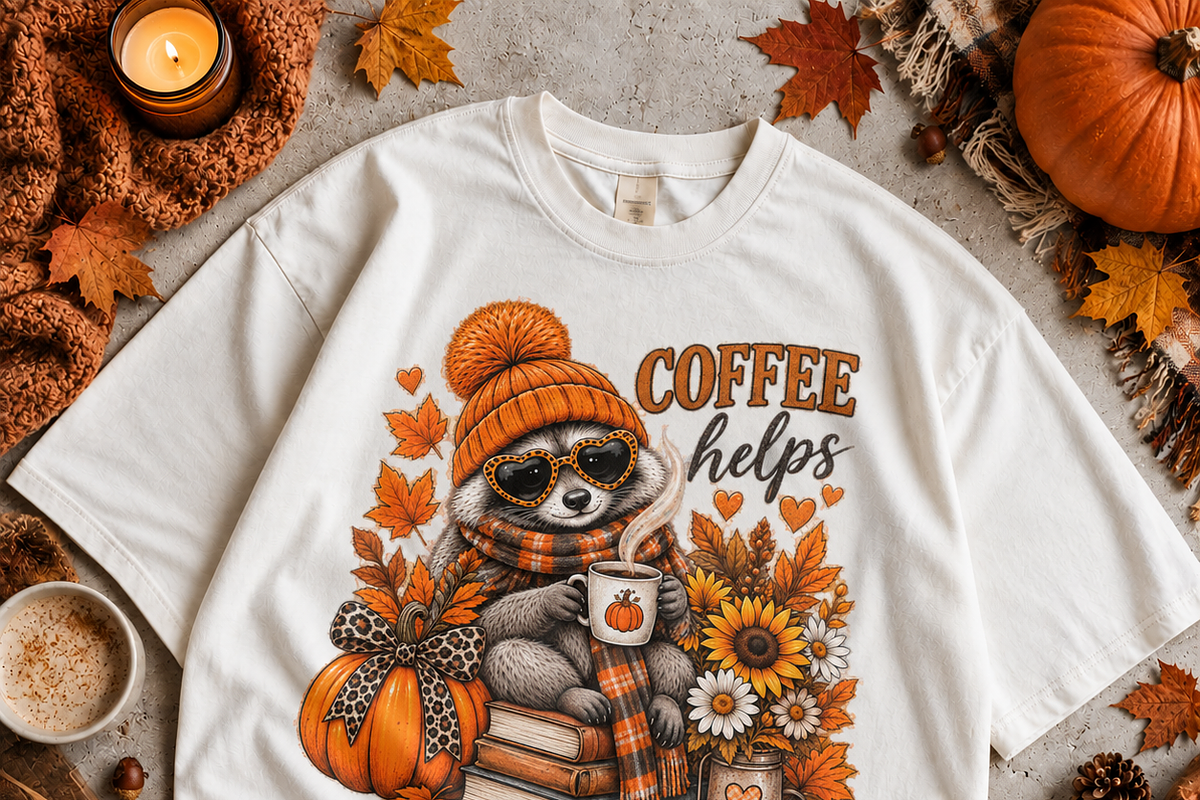 Fall Raccoon 8 PNG Bundle, a Decorative Illustration by ElDesignState (Photo 7 of 9)