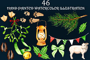 Watercolor Christmas Clipart, a Seasonal Illustration by Olexandra Mur (Thumbnail 3 of 6)