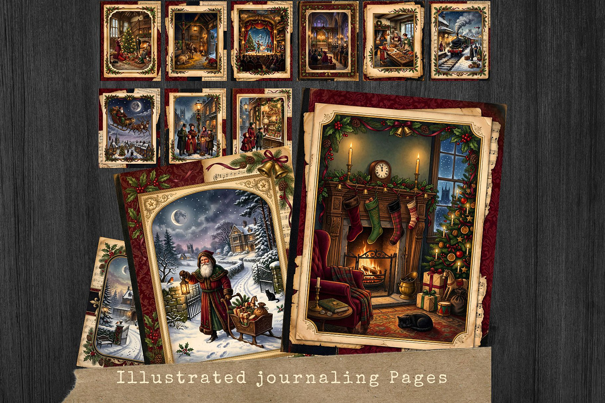 Victorian Christmas Junk Journal KIT, a Seasonal Illustration by ThatsDesignArt (Photo 11 of 20)