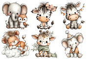 Safari Animals Clipart, an Illustration by Pixels.Craft (Thumbnail 6 of 6)