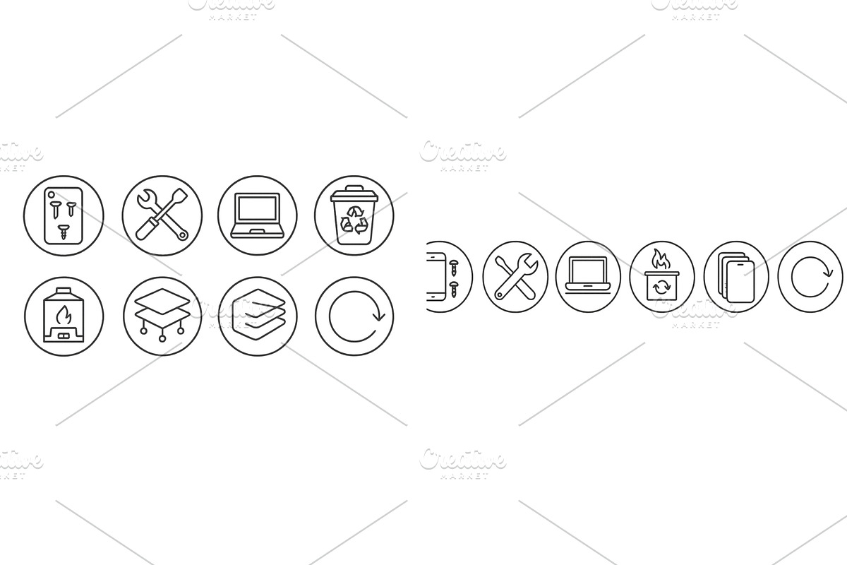 Icons representing different aspects, an Object Illustration by ZinetroN