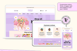 Purple Wix Store Template Bundle