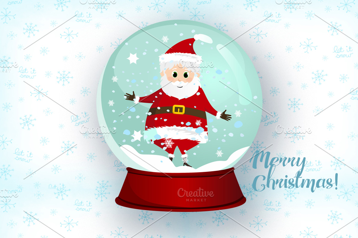 Christmas Snow Globes Vector Set, a Decorative Illustration by land art (Photo 4 of 6)