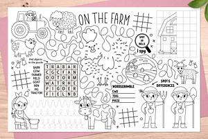 On The Farm Activity Placemats