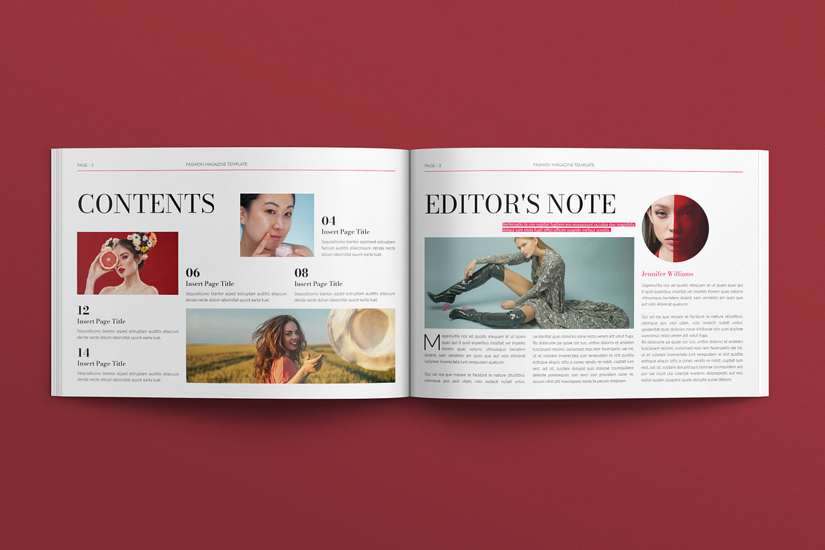 Fashion Magazine Template Landscape, a Magazine Template by E-Type (Photo 2 of 7)