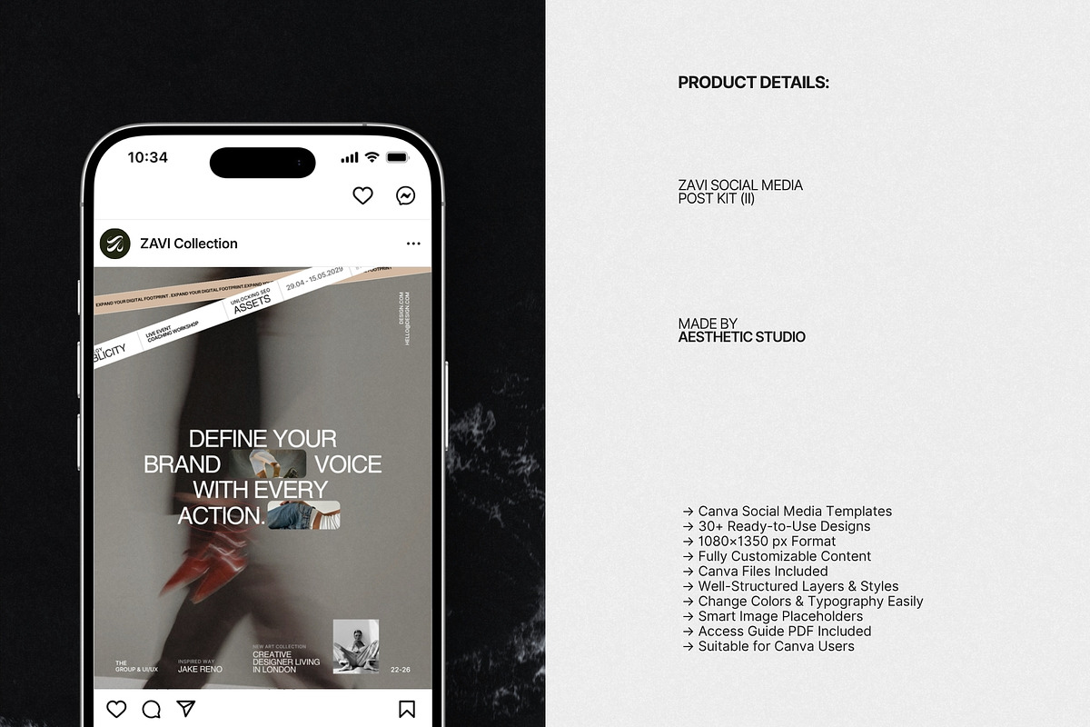 ZAVI | Social Media Kit (III), a Social Media Template by The Aesthetic Studio (Photo 7 of 10)