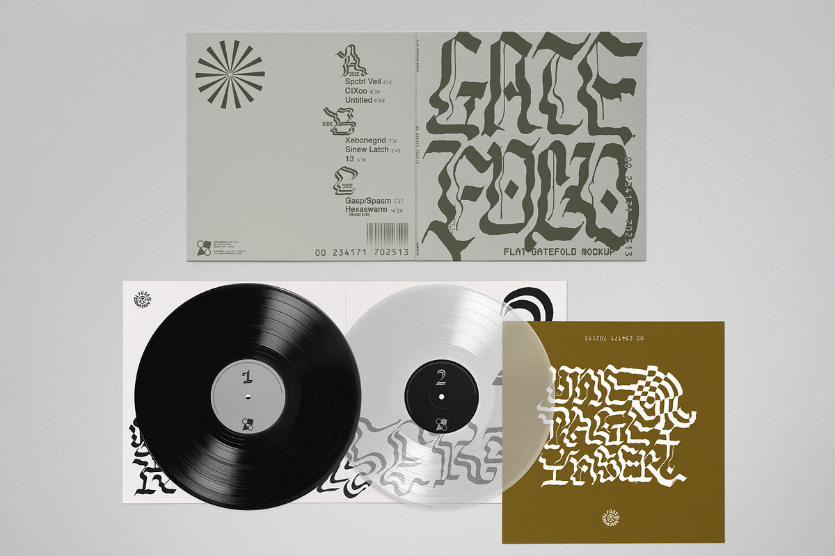 Flat Gatefold Vinyl Mockup Pack, a Packaging Mockup by Glue Lab (Photo 2 of 6)