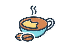 Brown coffee color icon, a Duotone Icon by Creative priyanka