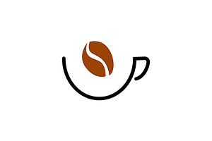 COFFEE CUP AND BEAN LOGO