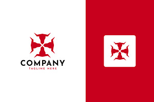 Bull ox cow modern minimal logo
