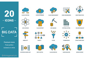 Big Data Two Color Icon Set