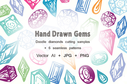 Gems Hand Drawn Vector Set