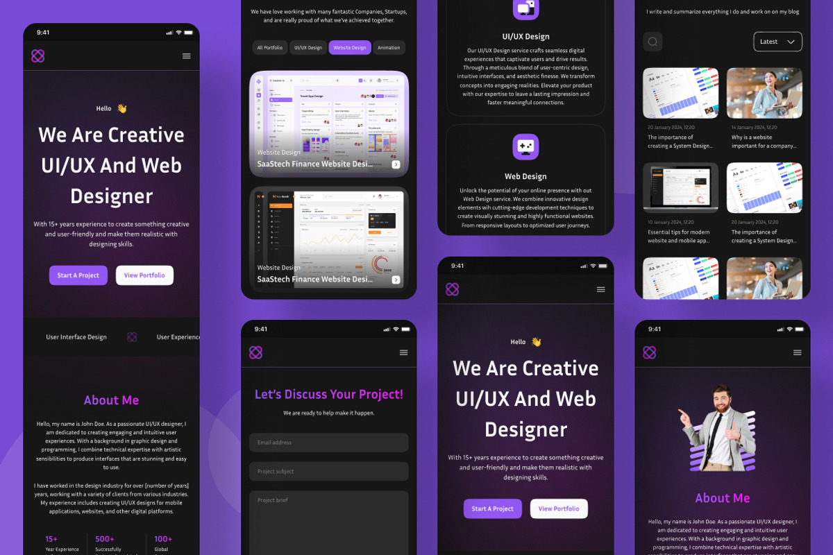 Portofolio Web Landing Page UI KIT, a Landing Page Template by UICreative (Photo 3 of 4)