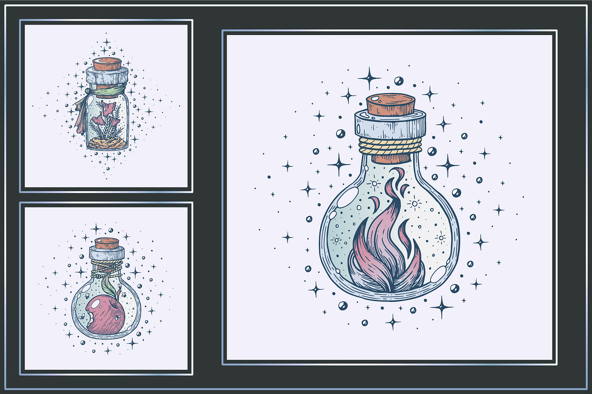 A set of witch potions., an Illustration by KS.IVA (Photo 7 of 10)