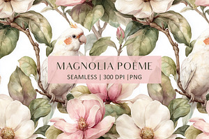 MAGNOLIA POEME Seamless Pattern