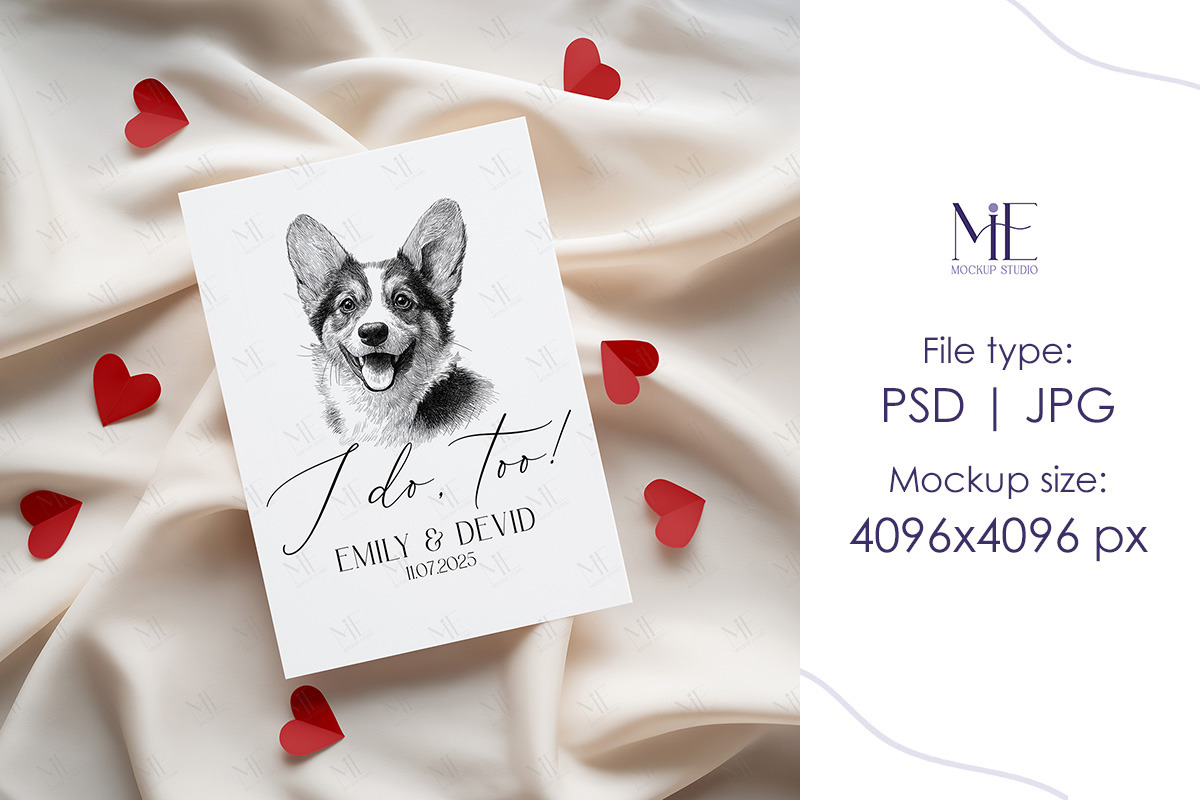 5x7 Card Mockup Wedding or Valentin, a Mockup by Mie Mockup Studio (Photo 7 of 7)