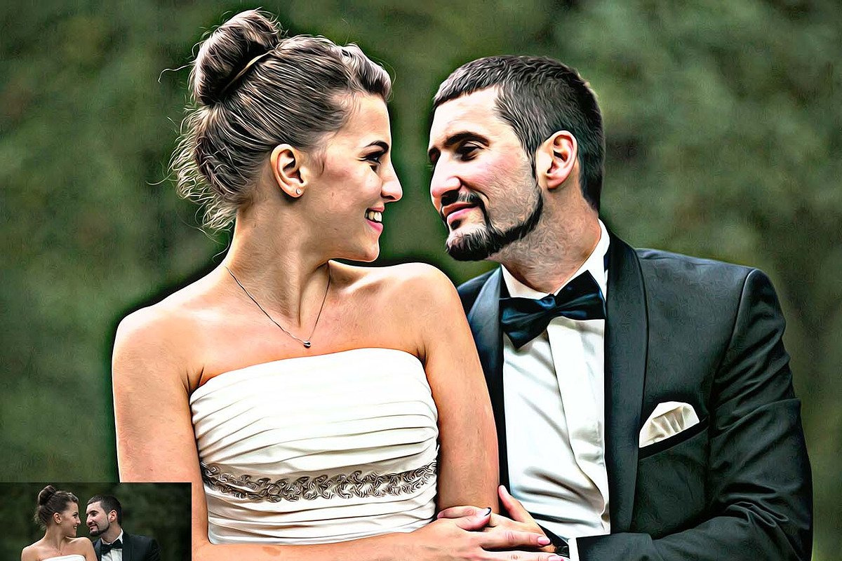 Romantic Wedding Oil & Sketch, an Action Add-On by Studio Retouch (Photo 3 of 13)