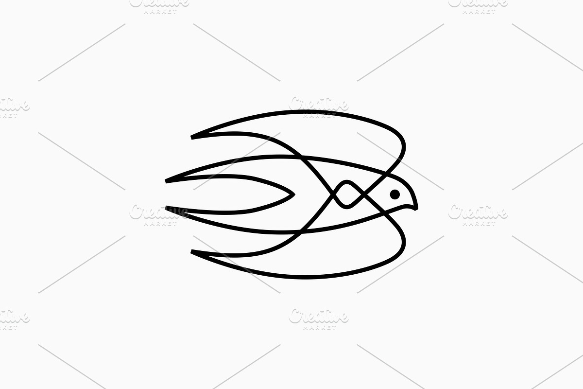 Swallow Bird outline line logo, a Branding & Logo Template by VASTARD STUDIO