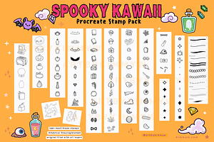 Procreate Spooky Kawaii Stamp Pack