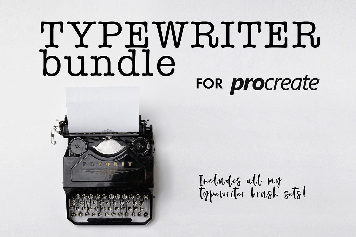 Procreate Typewriter Brush Bundle