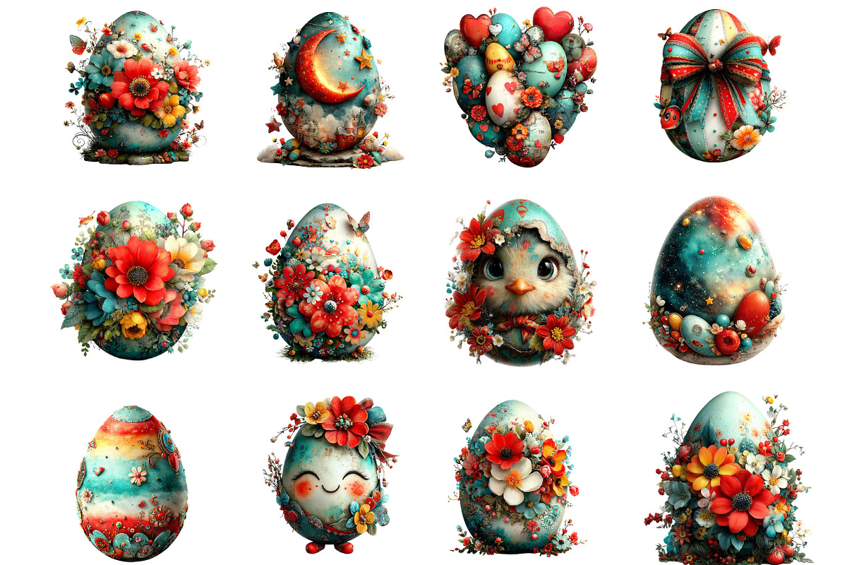 Whimsical Easter Egg Clipart, an Illustration by Designking (Photo 2 of 5)