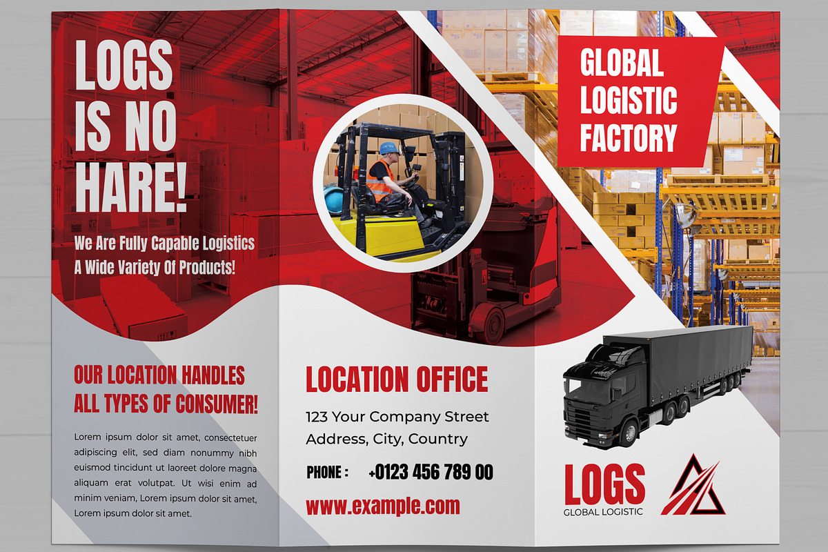 Logistic Tri Fold Brochure, a Brochure Template by MightyDesign (Photo 4 of 7)