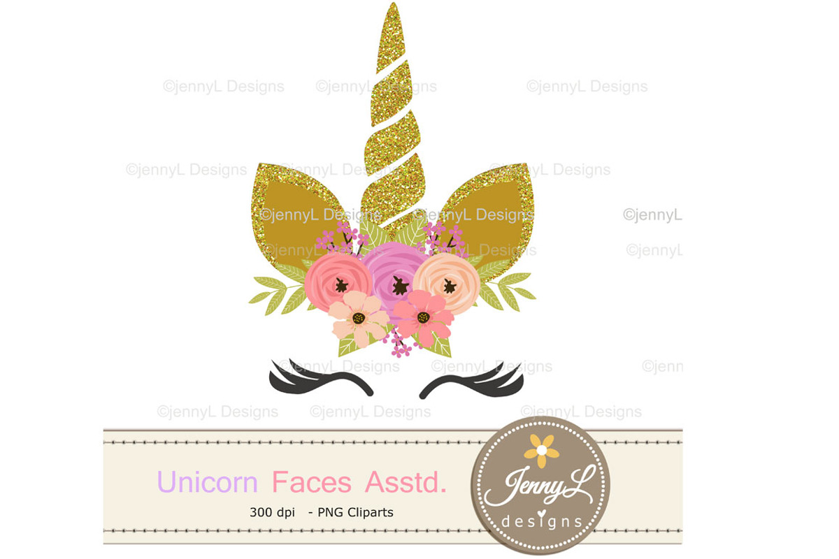 Flower Unicorn Clipart, an Illustration by JennyL Designs (Photo 3 of 5)