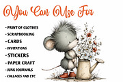 Funny Spring Mouse Clipart, a Seasonal Illustration by CreationArt (Thumbnail 5 of 7)
