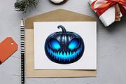 Creepy Black Halloween Pumpkin PNG, an Illustration by RobertsArt (Thumbnail 4 of 7)